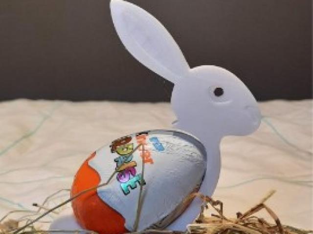 Surprenez vos enfants avec notre lapin porteur d'œufs Kinder Surprise.